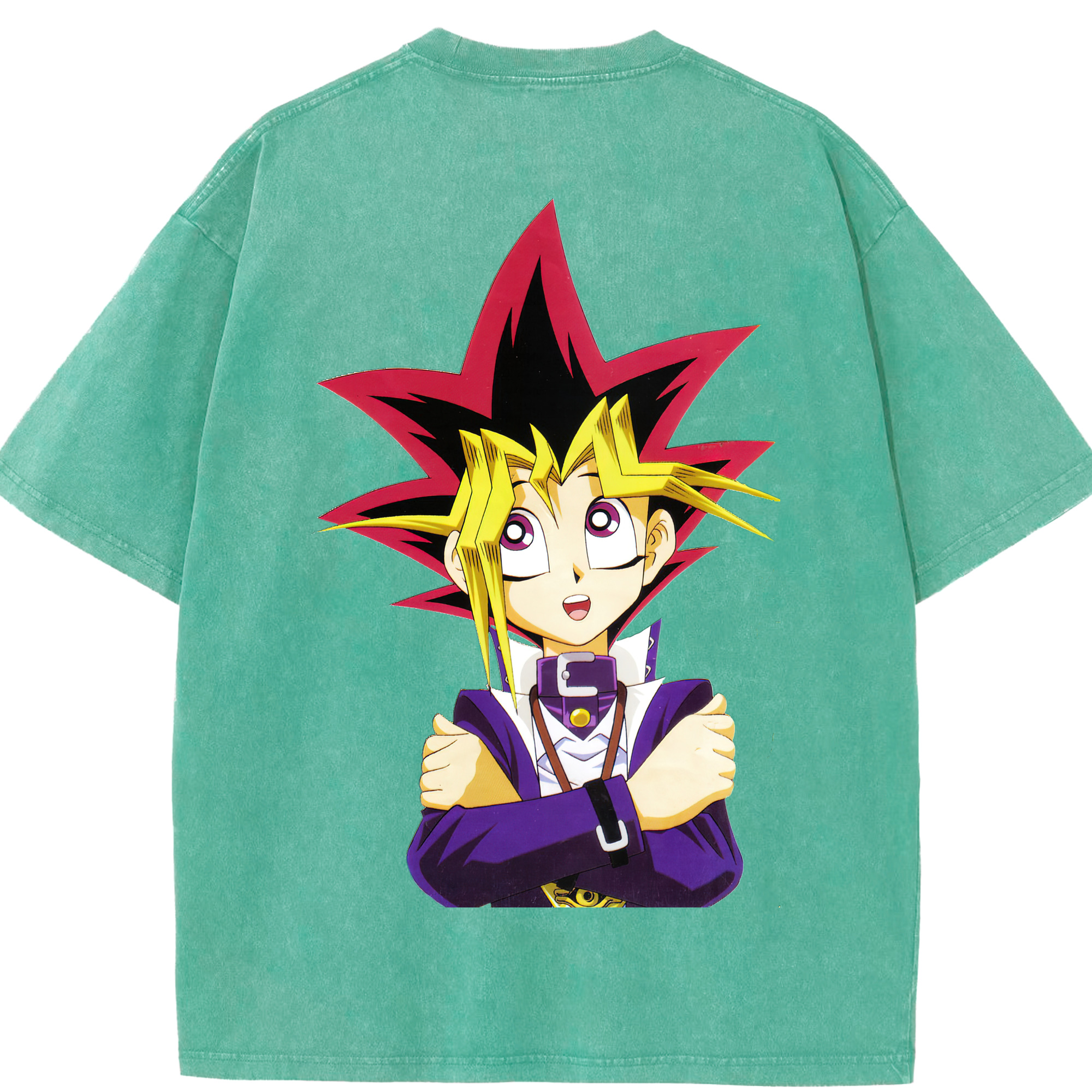 （画像用） 遊☆戯☆王 Yu-Gi-Oh! 綿100% ヴィンテージ風 半袖Tシャツ（背面プリント）